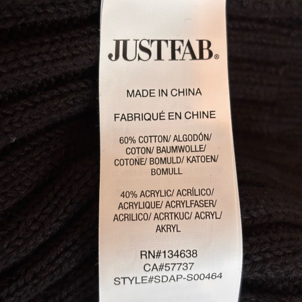 NWT JustFab Black Ribbed Women's Sweater with a Shoulder Cutout Detail - Picture 10 of 10